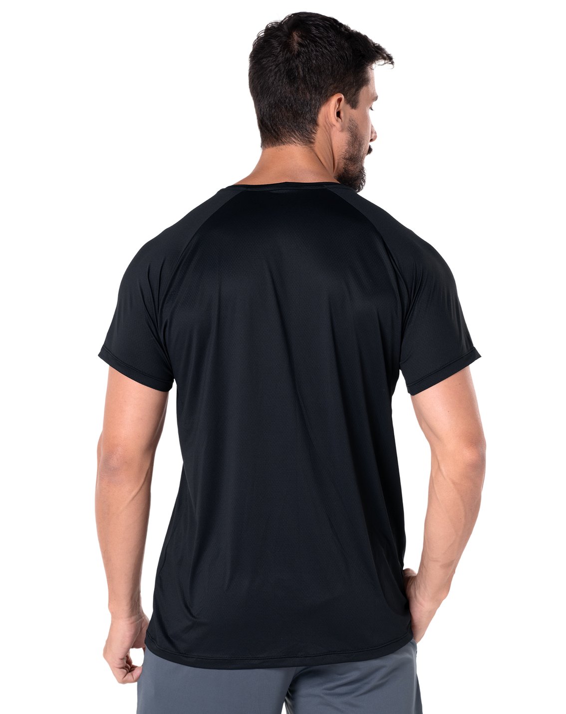 Men's Raglan Quick-Dry Polyamide T-Shirt Black - back