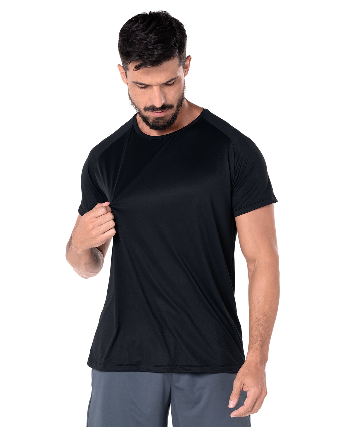 Men's Raglan Quick-Dry Polyamide T-Shirt Black - side