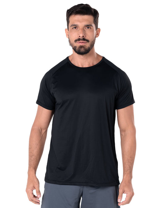 Men's Raglan Quick-Dry Polyamide T-Shirt Black - front