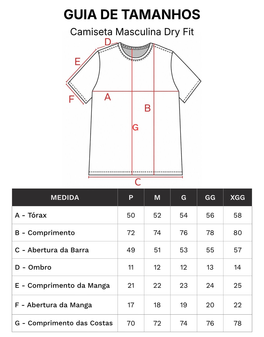 Men's Quick-Dry Performance T-Shirt - size guide