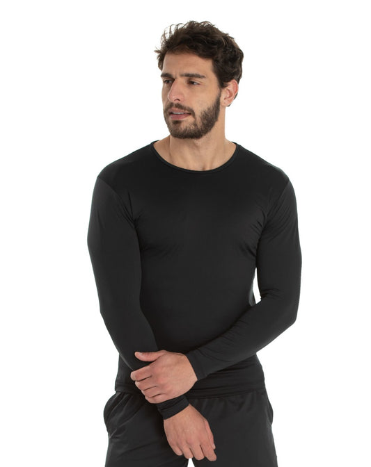 Men's Long Sleeve Base Layer Black - front
